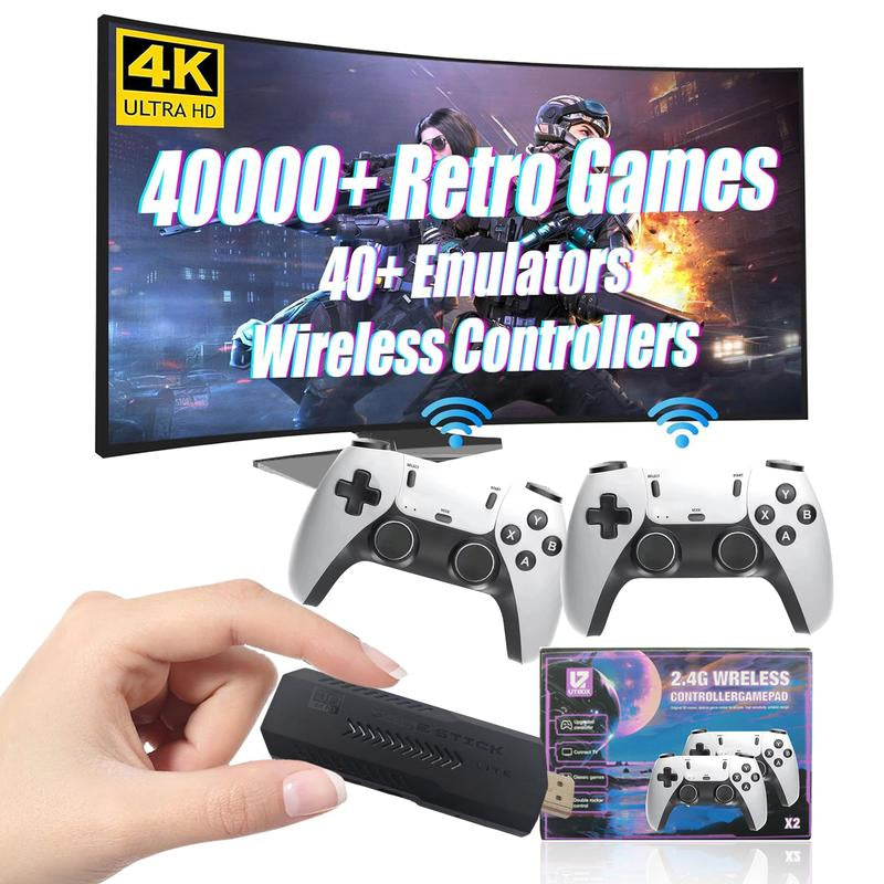 Retro Game Console Plug and Play Video Games Stick Premium Competitive Dual Controllers Wireless Adapter